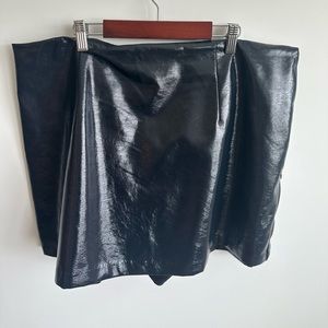 Navy Blue Abercrombie Patent Leather Mini Skirt